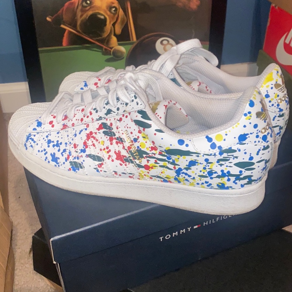 Adidas Superstar `Splashes, Splatter and Drips White